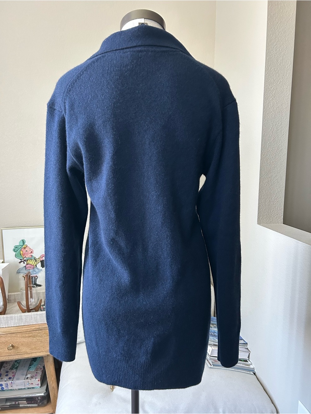 Reformation Navy V‑Neck Long Sleeve cashmere dress - Picture 2 of 10